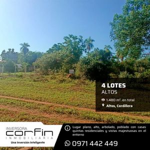 4 LOTES ÚNICOS LOTES ALTOS, JUNTOS O SEPARADOS, SEMI CÉNTRICO A 5 MIN. DEL CENTRO DE ALTOS