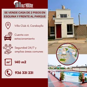 A-10 SE VENDE PROPIEDAD EN ESQUINA Y FRENTE AL PARQUE EN VILLA CLUB 4 CARABAYLLO