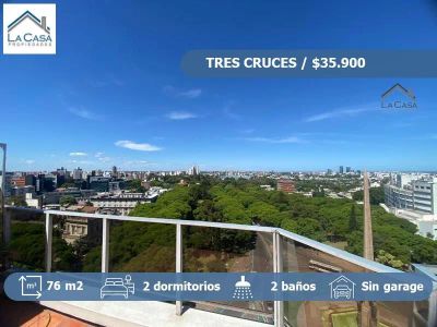 Alquiler de apartamento Pent House 2 dormitorios en Tres Cruces 