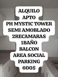  Alquiló apto en ph mystic tower semi amoblado 600$