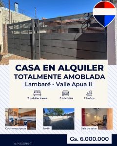 Alquilo casa amoblada en lambare