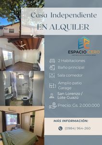 Alquilo Casa Independiente en San Lorenzo - Barrio Lote Guazú.