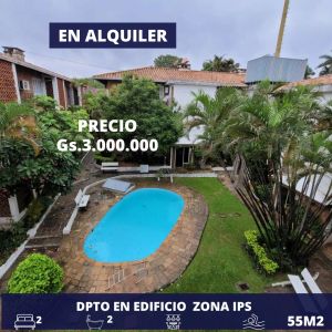 ALQUILO DPTO DE 2 DORM +AREA DE SERV ZONA IPS