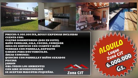Alquilo duplex en condominio en Luque COD: CL 892