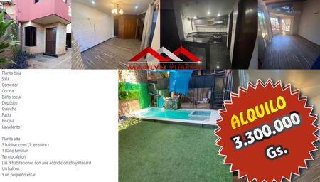 Alquilo hermosa casa tipo DUPLEX con piscina.. COD: CL 847