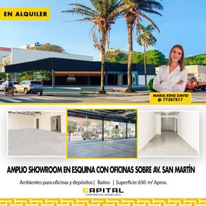 AMPLIO SHOWROOM CON OFICINAS Y DEPOSITOS EN ALQUILER SOBRE AVENIDA SAN MARTIN