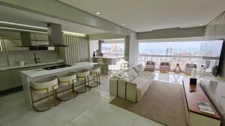 Apartamento mobiliado com 3 dormitórios à venda, 151 m² por R$ 1.850.000 - Vila Guilhermina - Praia