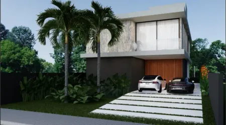 CASA EM VIA PÚBLICA DE 2 PAVIMENTOS NO PORTAL DO SOL COM 5 SUÍTES, PISCINA E GOURMET - EM CONSTRUÇÃO