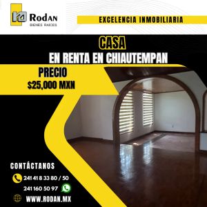 Casa en renta en chiautempan