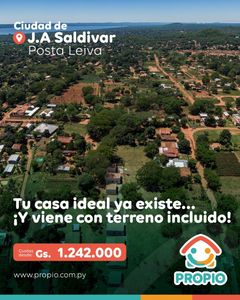 Casa+Terreno al valor de un Alquiler