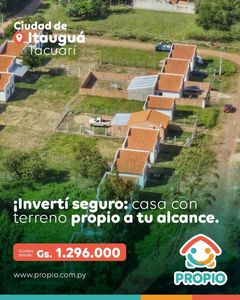 Casa+Terreno al valor de un Alquiler