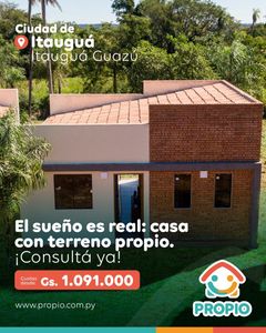 Casa+Terreno al valor de un Alquiler