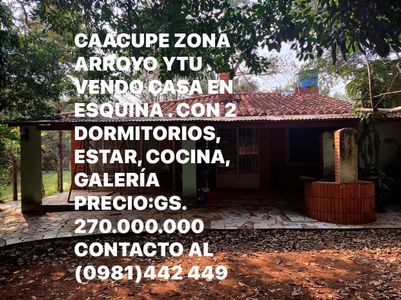 Departamento de Cordillera-Caacupe. VENDO CASA 