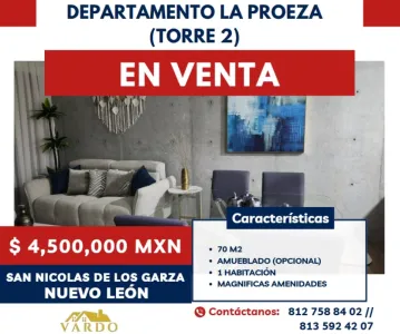 DEPARTAMENTO EN VENTA - LA PROEZA. SAN NICOLAS DE LOS GARZA