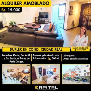 EN ALQUILER – DUPLEX AMOBLADO EN CONDOMINIO CIUDAD REAL