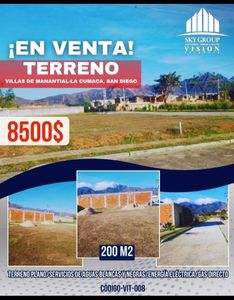 En venta excelente Parcela de Terreno Unifamiliar Residencial en La urbanización privada Villas de Manantial, sector Sabana del Medio San Diego