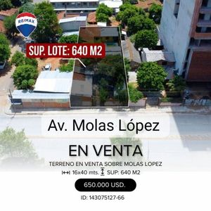 EN VENTA TERRENO SOBRE MOLAS LOPEZ