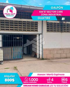 Galpón En Alquiler Guatire - Las Rosas Km 57 Sector Care Zona Industrial