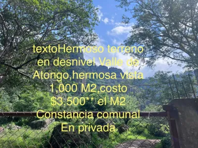 Hermoso terreno en desnivel Valle de Atongo