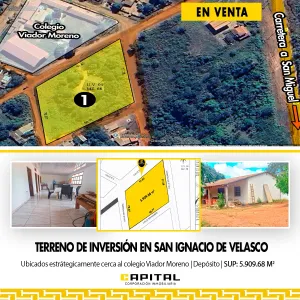 Lote De Terreno De 5909 M2 En San Ignacio De Velasco