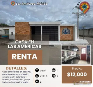 RENTA DE CASA EN FRACCIONAMIENTO LAS AMERICAS MERIDA YUCATAN