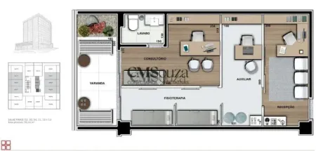 Sala para alugar em Londrina, Centro, com 56.15 m², Metropolitan Med Center