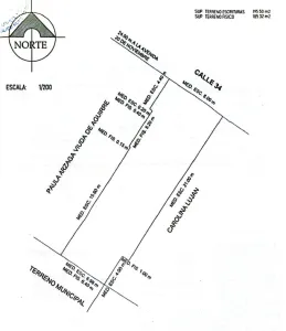 TERRENO EN VENTA, 185m2, CALLE 34, COLONIA PACÍFICO