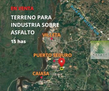 TERRENO PARA INDUSTRIA O LOGÍSTICA 15 HAS SOBRE ASFALTO EN VILLETA ZONA PUERTO SEGURO