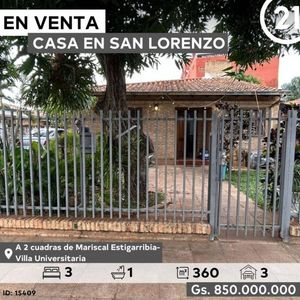 Vendo Casa en San Lorenzo a 2 cuadras de las Ruta Mcal Estigarribia