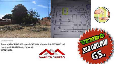VENDO EN LAMBARE.. Terreno de 602 m2 COD: CL 756