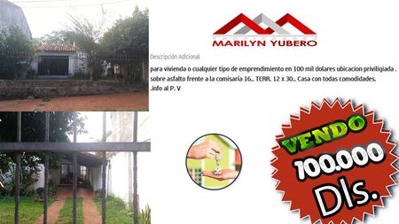 Vendo propiedad en Lambaré COD: CL 724