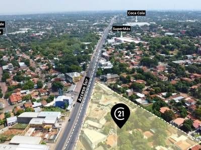 VENDO TERRENO DE CALLE A CALLE 5.500 M2 SOBRE ACCESO SUR EN ESQUINA ÑEMBY PAI ÑU