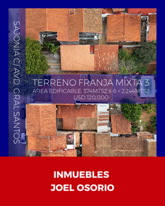 Vendo Terreno en Asunción 374mts, Listo a Transferir, Ideal para Comercio o Inversion - Franja Mixta 3