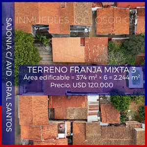 Vendo Terreno en Asunción 374mts, Listo a Transferir, Ideal para Comercio o Inversion - Franja Mixta 3 Foto 3 de 3